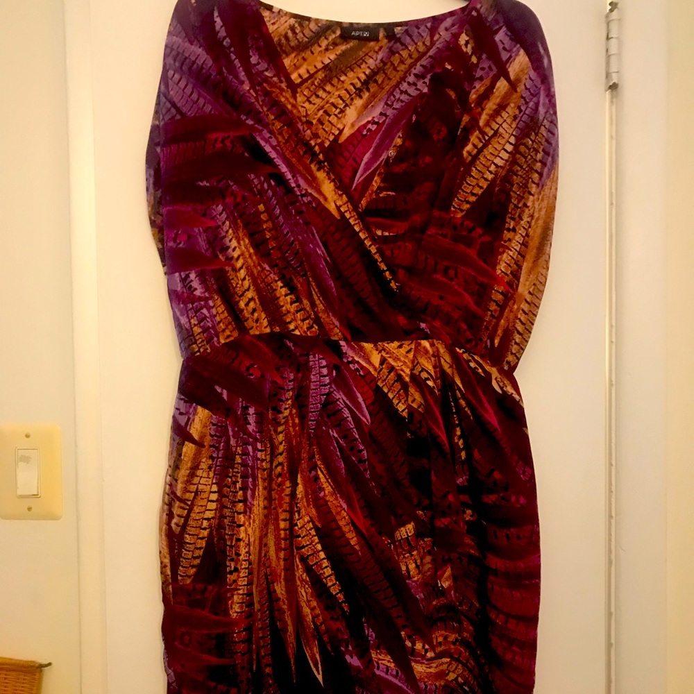 Faux wrap sheath dress